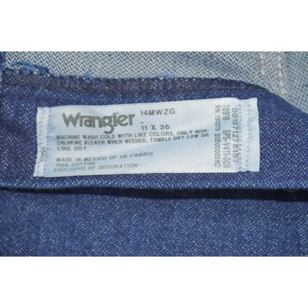 Wrangler Cowboy Cut Original Fit Jeans 14MWZG Men’s Blue Denim 11x36 USA Fabric